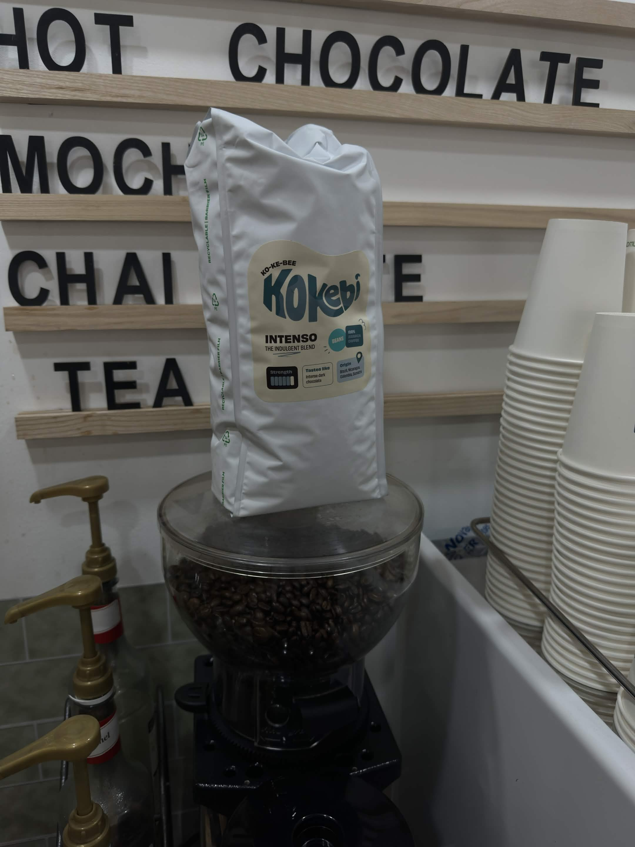 Korebi Intenso coffee beans bag at Cristina's Cafe Romford